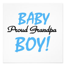 Proud Grandpa Baby Boy T-shirts and Gifts Personalized Announcements