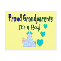 Proud Grandparents "It's a Boy" Postcard