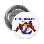 Proud Husband of a US Sailor Buttons