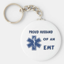 Proud Husband Of An EMT Keychains