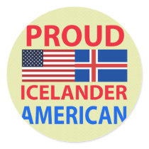 Proud Icelander American Round Sticker