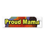 Proud Mama Hen And Chick Painting- Multi bumper stickers