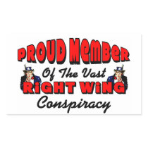 Proud Member Of Right Wing Conspiracy Rectangular Stickers