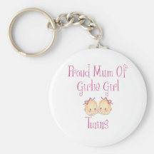 Proud Mum of Girl Twins Key Chain