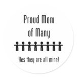 Proud Mum of Many -  8 kids stickers