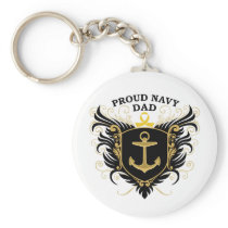 Proud Navy Dad Keychain