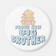 Proud New Big Brother Girl Refrigerator Magnets