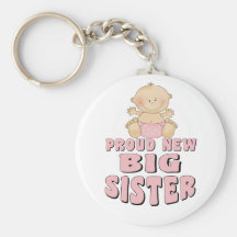 Proud New Big Sister Girl Key Chains