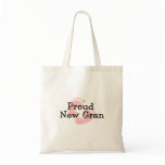 Proud New Gran Baby Girl Footprints Bags