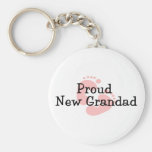 Proud New Grandad Baby Girl Footprints Key Chain