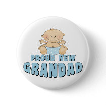 PROUD NEW Grandad Boy Pinback Buttons