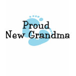 Proud New Grandma Baby Boy Footprints t-shirts