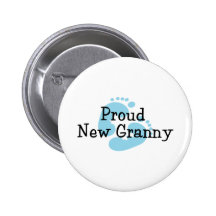 Proud New Granny Baby Girl Footprints Pins