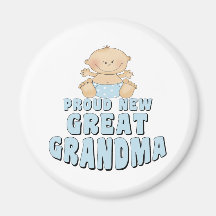 PROUD NEW Great Grandma T-Shirt Fridge Magnets