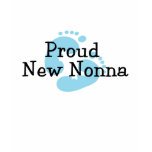 Proud New Nonna Baby Boy Footprints t-shirts