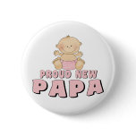 PROUD NEW Papa Boy buttons