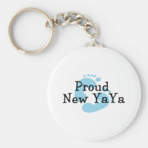 Proud New Yaya Baby boy Footprints keychains