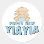 PROUD NEW YiaYia T-Shirt Round Stickers