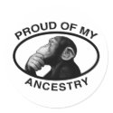 Proud Of My Ancestry Chimp stickers