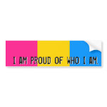 Proud of who I am - Pansexual flag bumper sticker