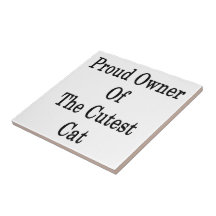 Proud Owner Of The Cutest Cat Ceramic Tile