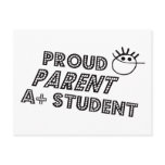 Proud Parent A+ Student Postcards