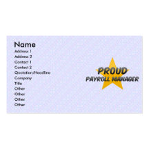 Proud Payroll Manager Business Card Templates