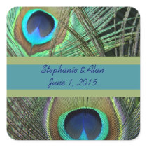 Proud Peacock Wedding Stickers