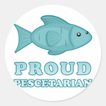 Proud Pescetarian Round Stickers