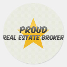 Proud Real Estate Broker Round Sticker