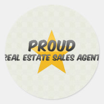Proud Real Estate Sales Agent Round Stickers