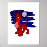 Proud red Gelert by moonlight posters