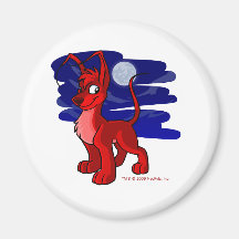 Proud red Gelert by moonlight Refrigerator Magnets