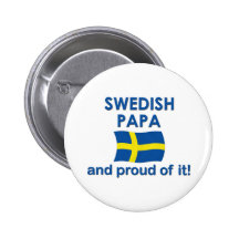 Proud Swedish Papa Button
