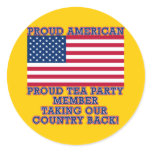PROUD TEA PARTY MEMBER Tshirt Round Sticker