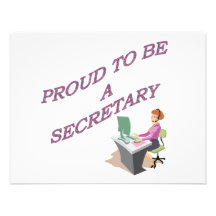 PROUD TO BE A SECRETARY CUSTOM ANNOUNCEMENTS
