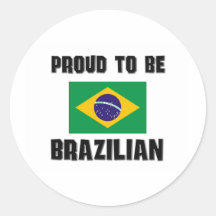 Proud To Be BRAZILIAN Round Stickers