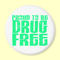 Proud To Be Drug Free 2 Light Green magnets