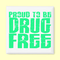 Proud To Be Drug Free 2 Light Green magnets