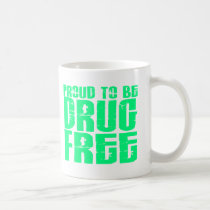 Proud To Be Drug Free 2 Light Green mugs