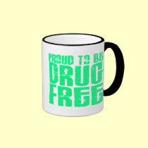 Proud To Be Drug Free 2 Light Green mugs