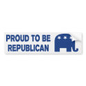 Proud To Be Republican Bumper Sticker bumper stickers