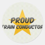 Proud Train Conductor Round Stickers