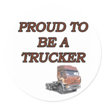 PROUD TRUCKER ROUND STICKER