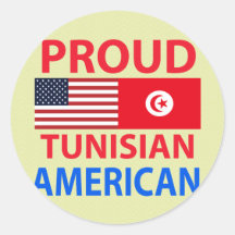 Proud Tunisian American Round Stickers