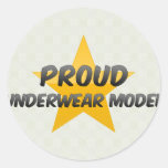 Proud Underwear Model Round Stickers