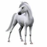 Proud White Stallion Holiday Ornament photo sculptures
