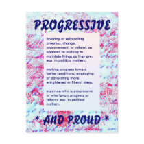 PROUDLY PROGRESSIVE postcard