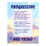 PROUDLY PROGRESSIVE postcard