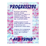 PROUDLY PROGRESSIVE postcard